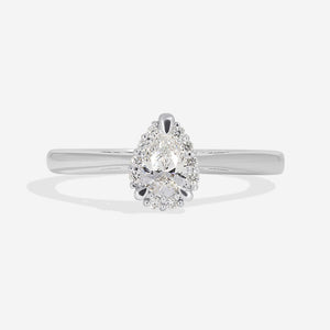 LINCOLN 0.36ct | Pear Halo Natural Diamond Engagement Ring in Platinum