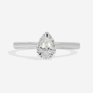 LINCOLN 0.36ct | Pear Halo Diamond Engagement Ring in Platinum