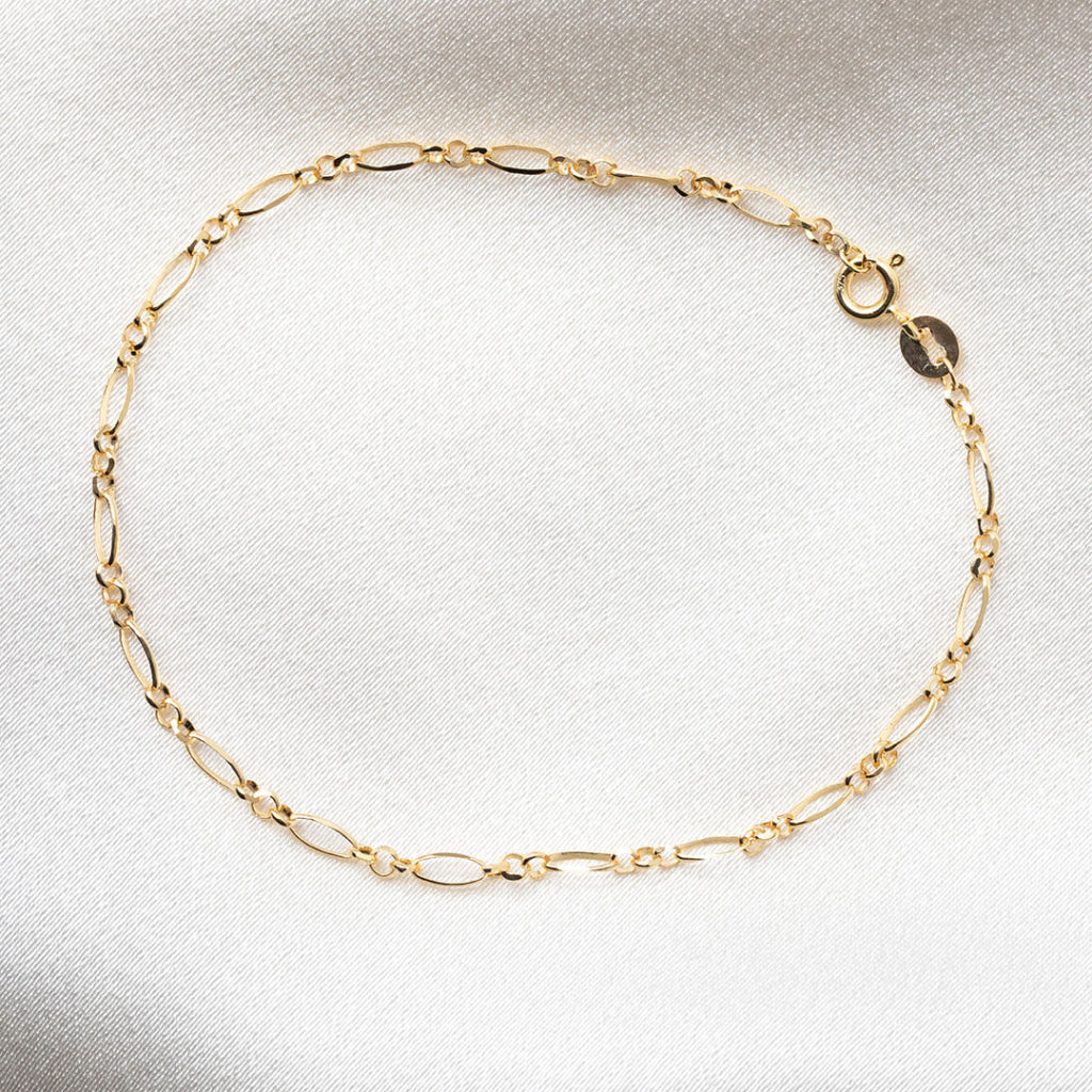 Linked Figaro Bracelet | 9ct Gold