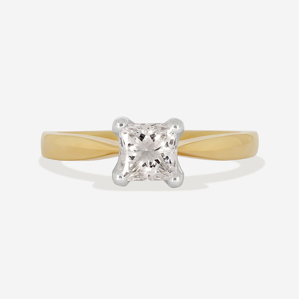 LISA 0.75ct | Princess Solitaire Natural Diamond Engagement Ring in 18ct Gold