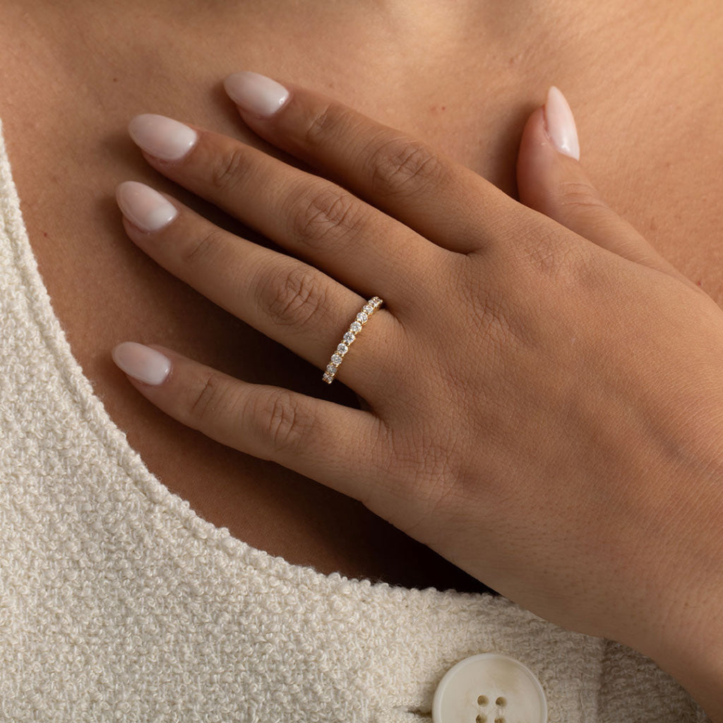 wedding ring on models hand