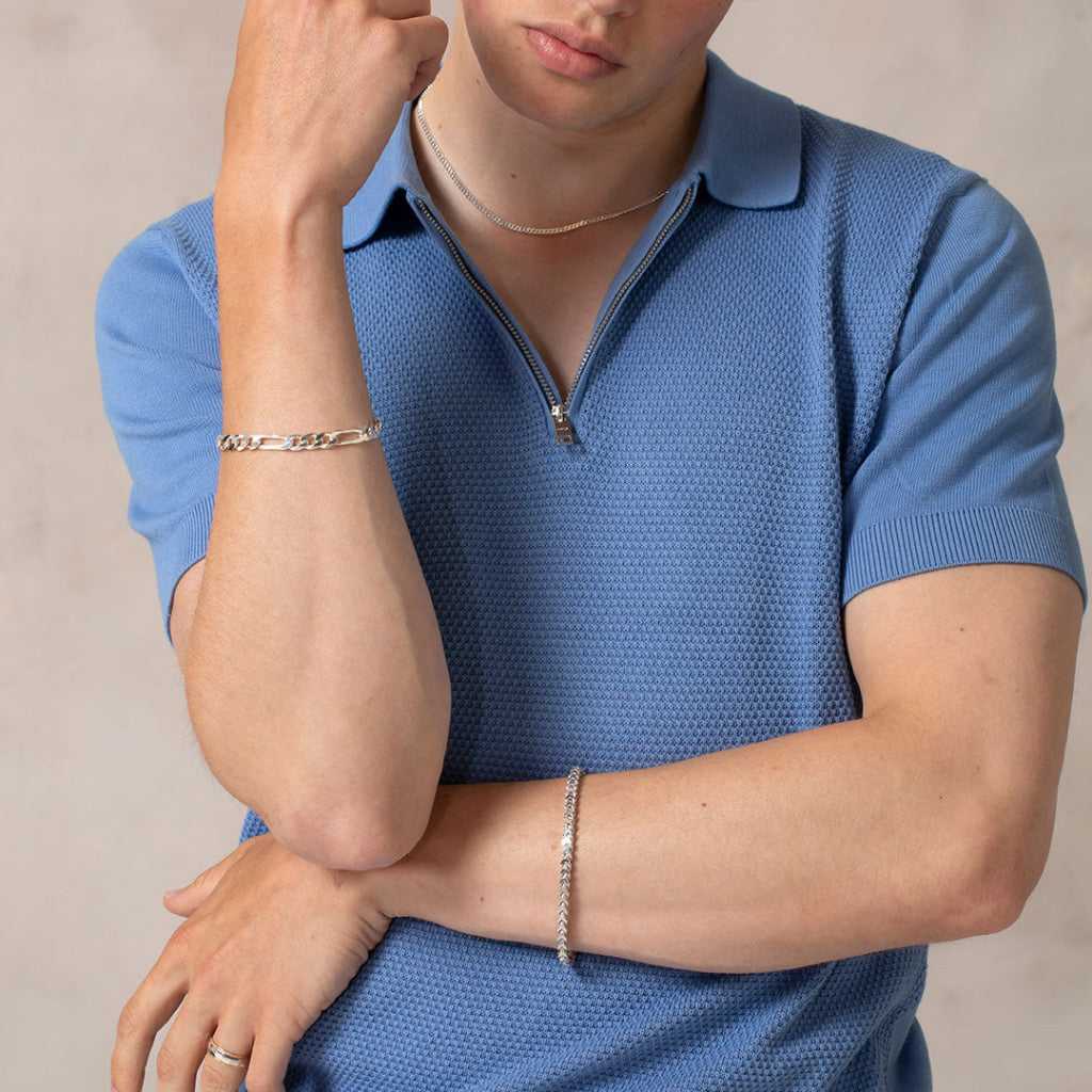 Lochlan | 8’’ Sterling Silver Figaro Bracelet - Bracelet