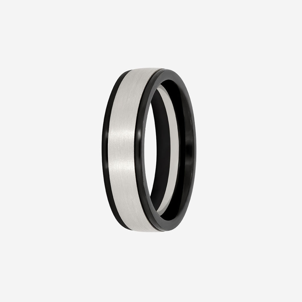 gents matte finish wedding ring two toned