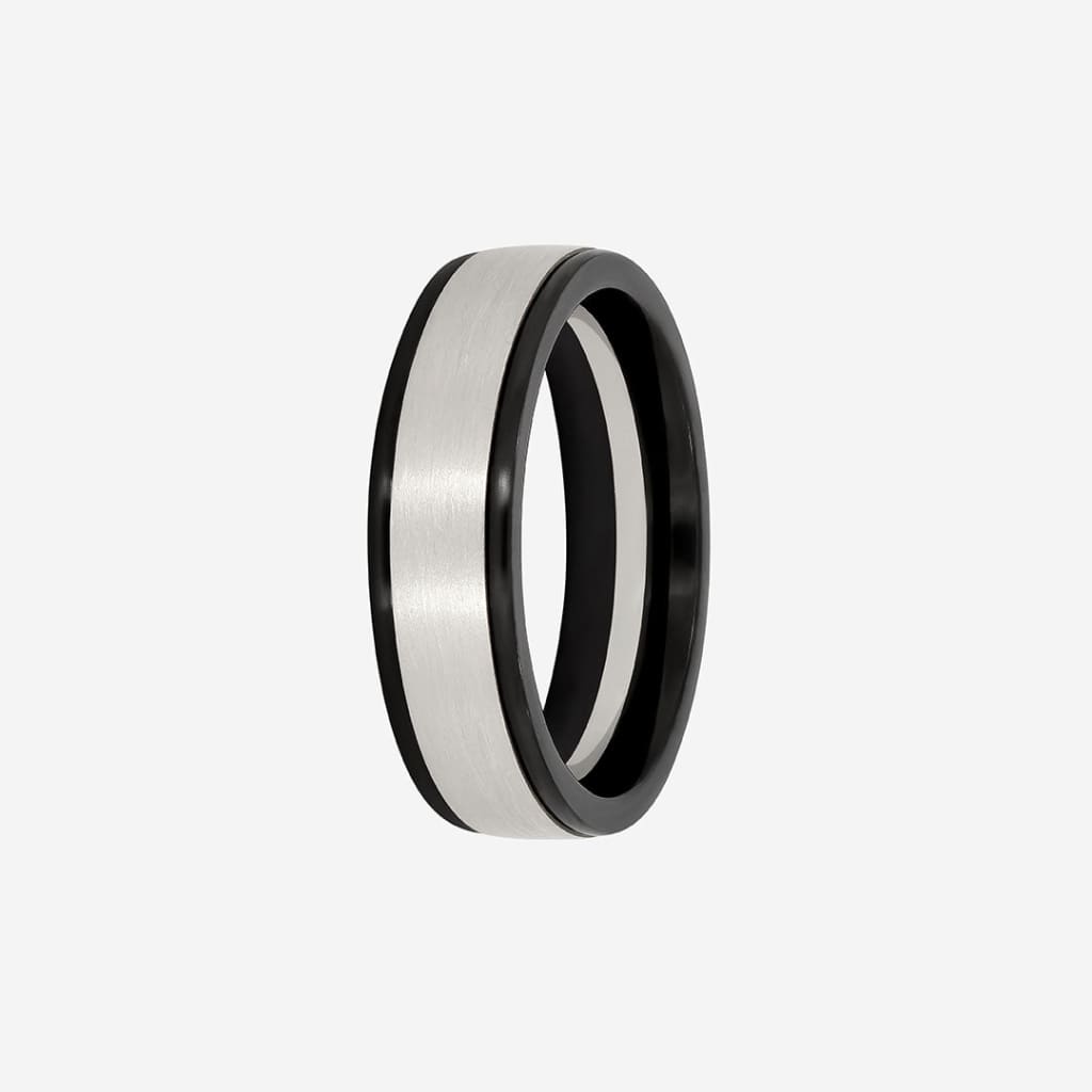 gents matte finish wedding ring two toned