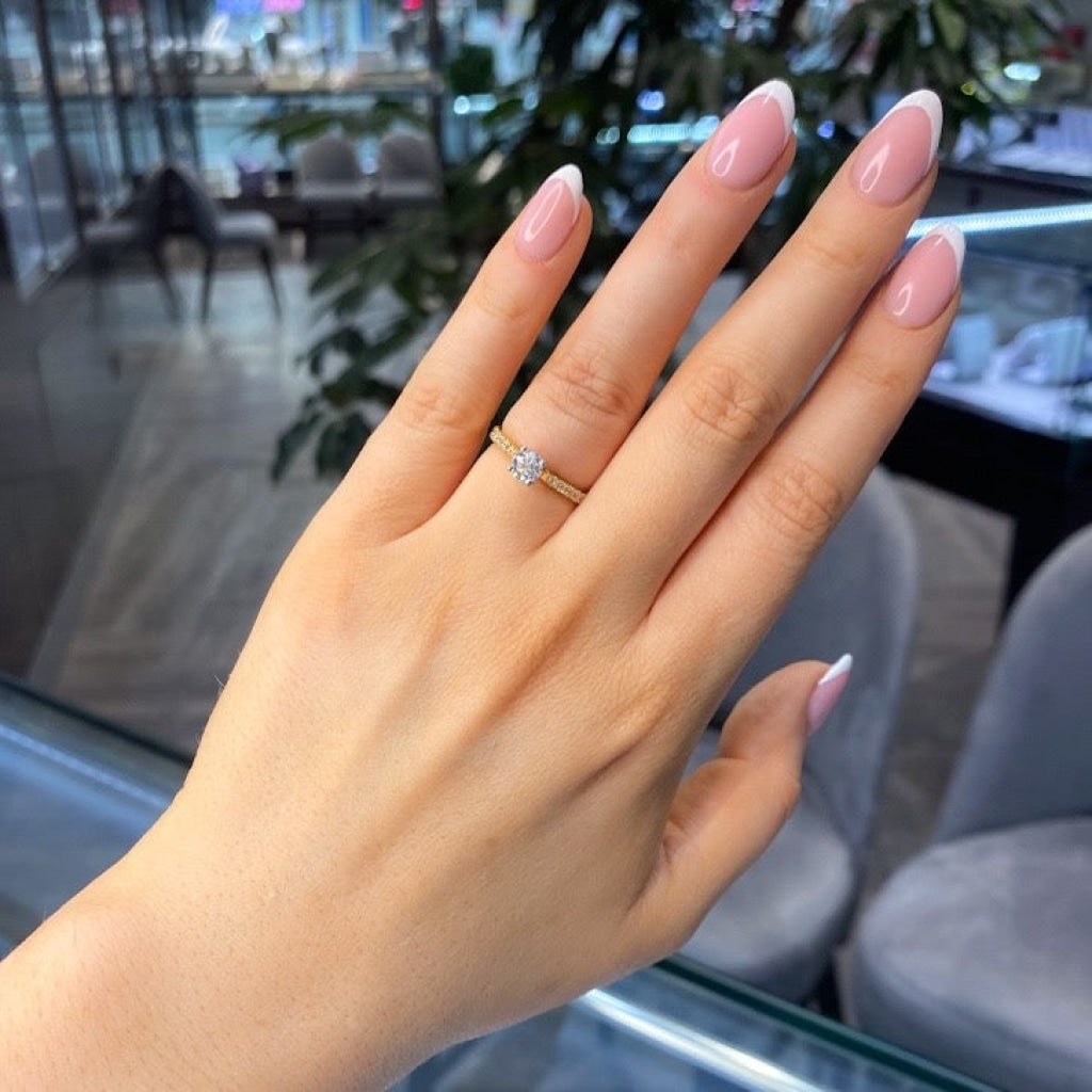 Lottie | Diamond Engagement Ring On Womans Hand - Gear Jewellers Dublin