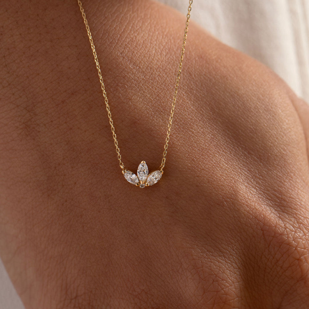 Lotus - Lab Grown Diamond Necklace | 18ct Gold - Necklace