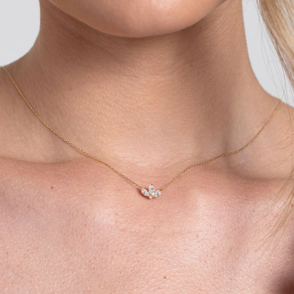 LOTUS Necklace | Lab Grown Diamond in 18ct Gold - Necklace