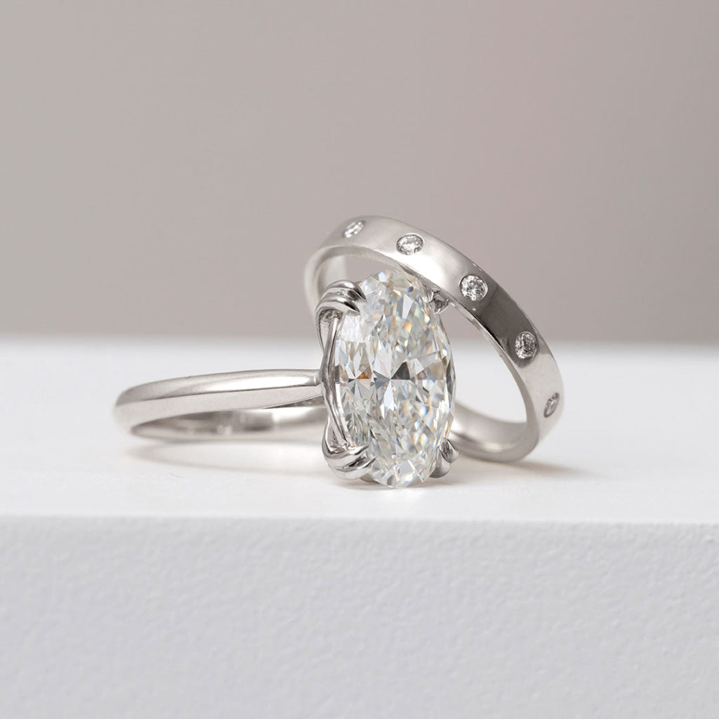 LOUISE 3mm | Natural Diamond Wedding Ring in Platinum