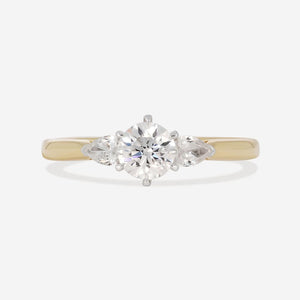 LUCA 0.70ct | Round 3-Stone Diamond Engagement Ring in 18ct Gold