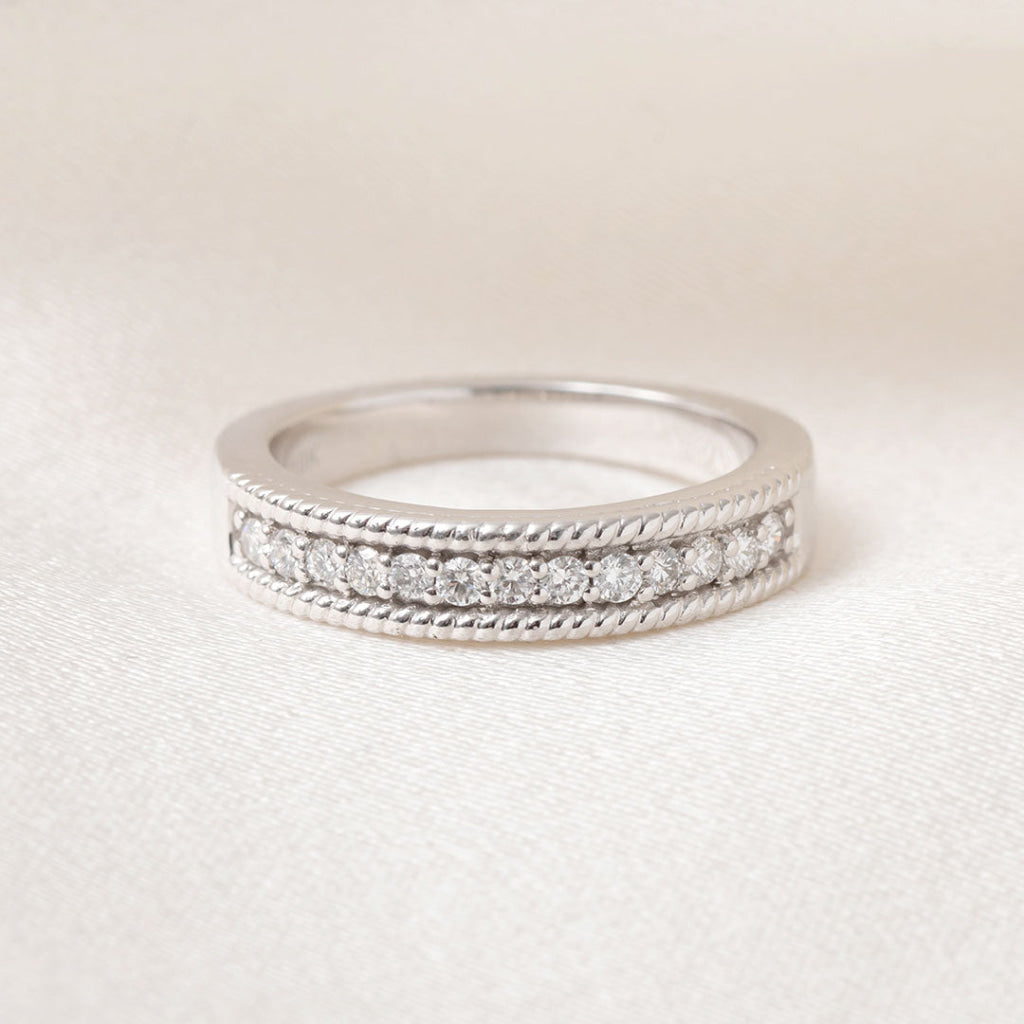 LUCIUS | Diamond Wedding Ring in 18ct White Gold M Rings