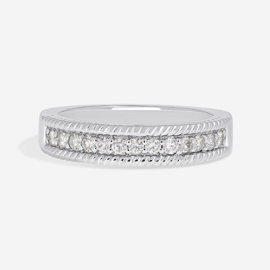 LUCIUS | Diamond Wedding Ring in 18ct White Gold