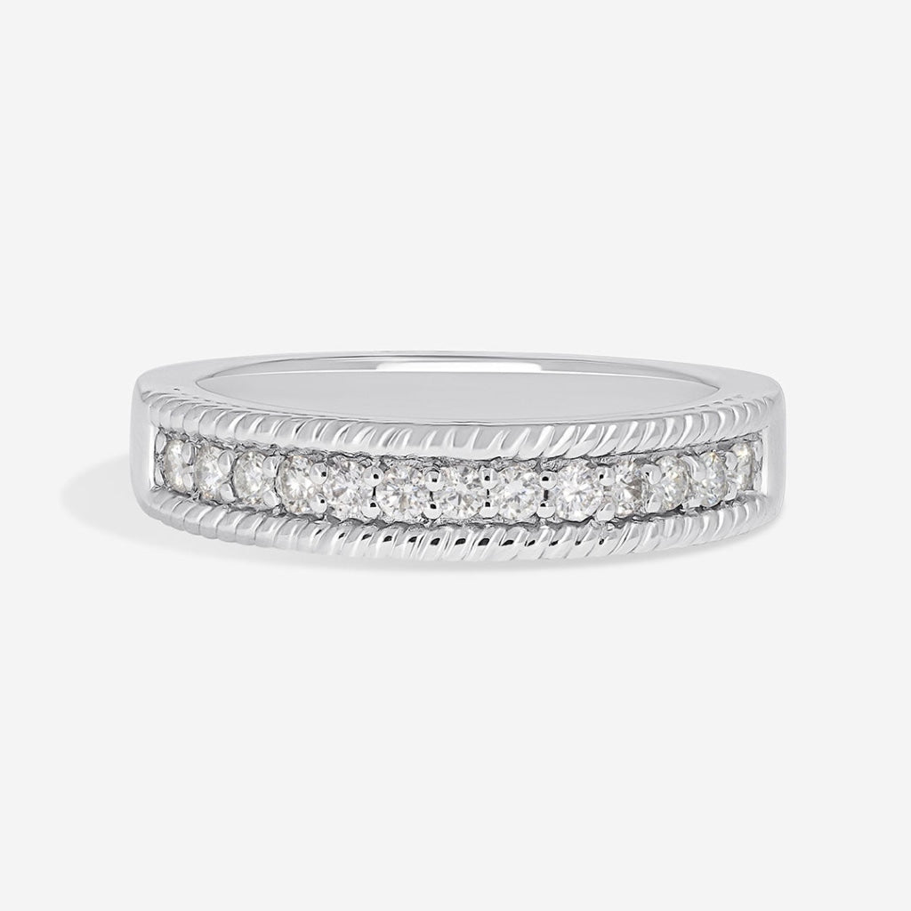 Lucias - Wide diamond set wedding ring