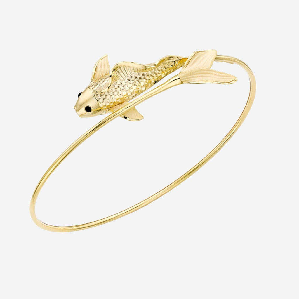 Lucky Koi Fish Bangle | 9ct Gold - Bracelet