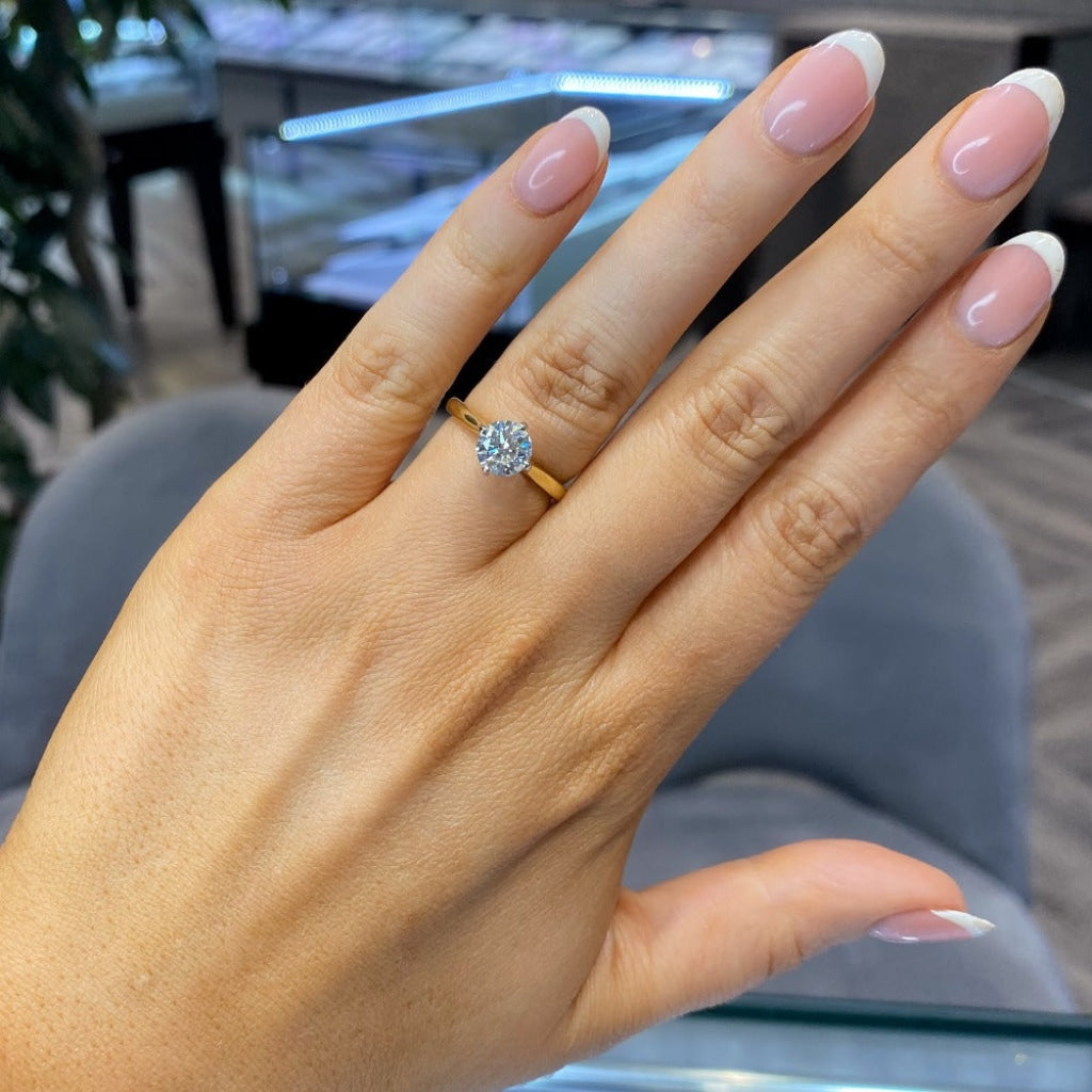 Lab Grown Diamond Engagement ring on finger