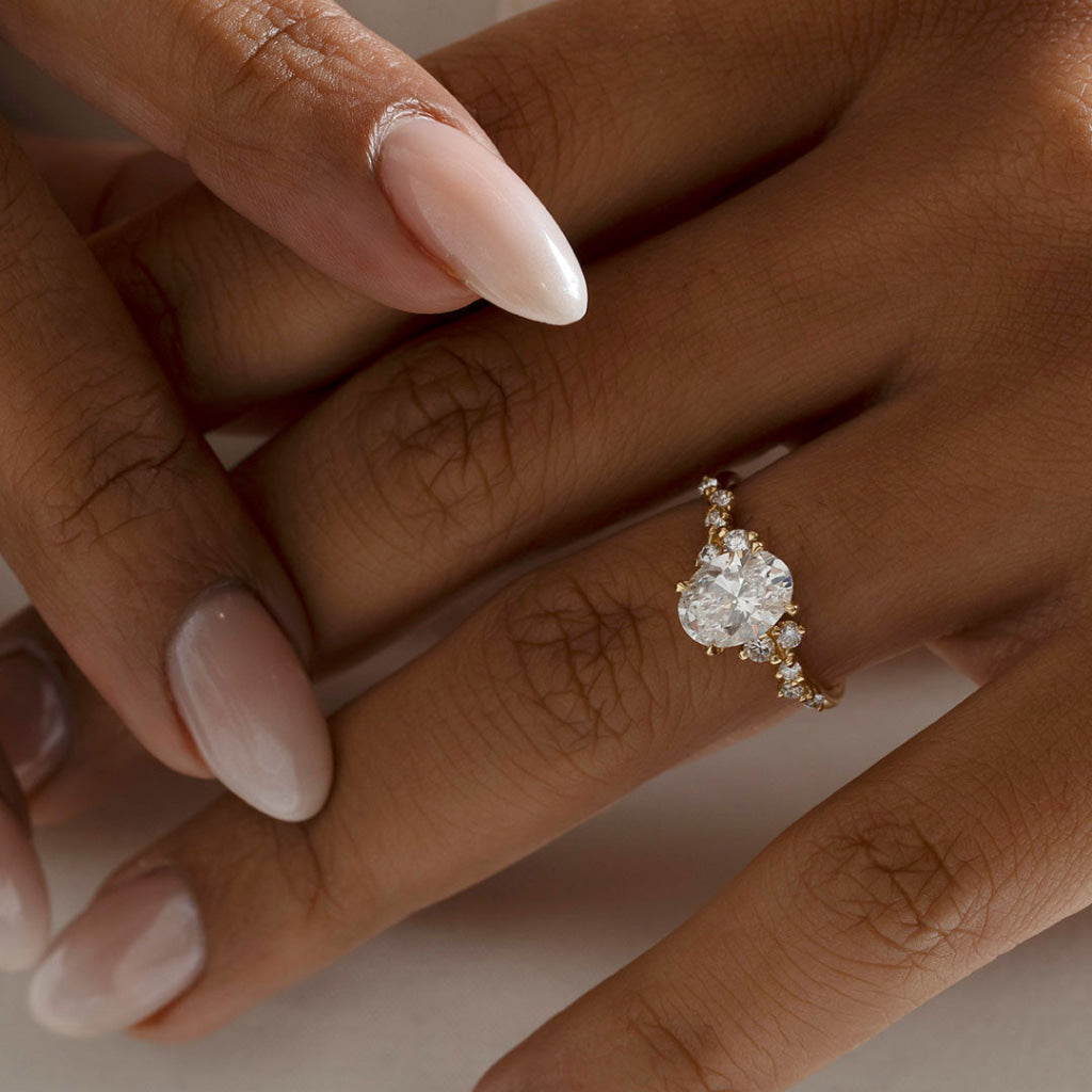 LUCY | Oval Lab Grown Diamond Engagement Ring in 18ct Gold