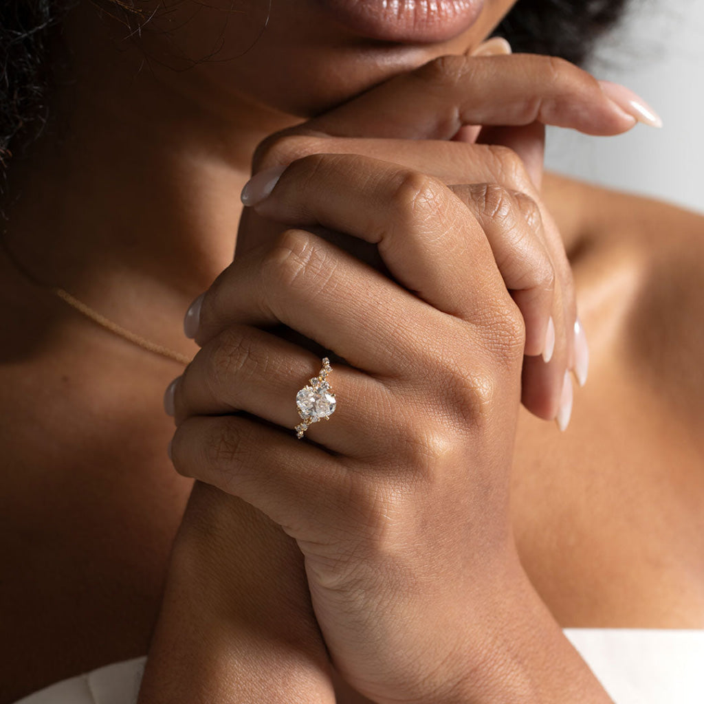 LUCY | Oval Lab Grown Diamond Engagement Ring in 18ct Gold