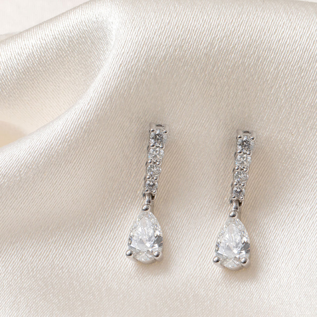 Lullaby 1ct | Lab Grown Diamond Drop Earrings in 9ct White