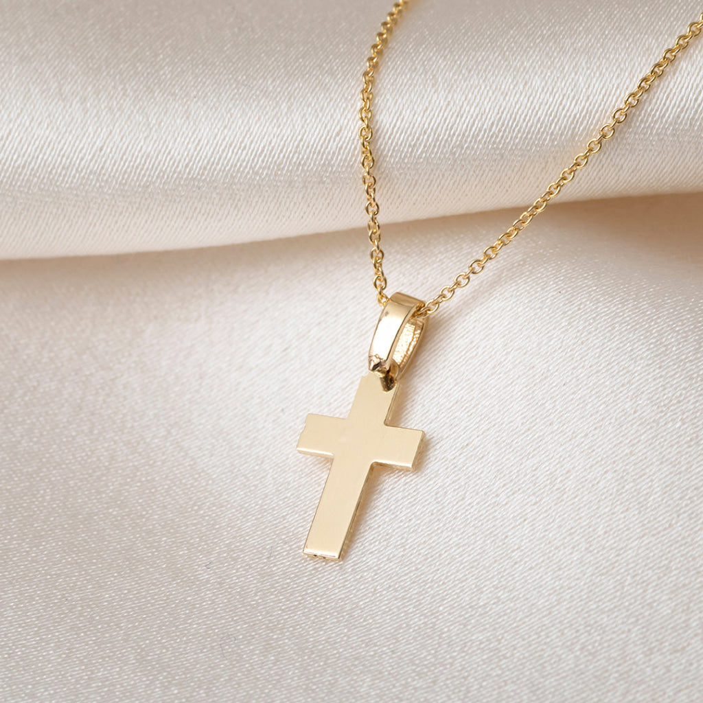 Lumi Tiny Cross Necklace | 14ct Gold - Necklace