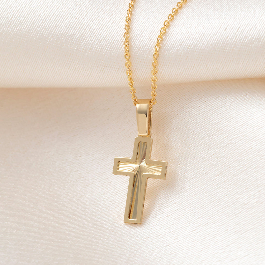 Lumi Tiny Cross Necklace | 14ct Gold - Necklace