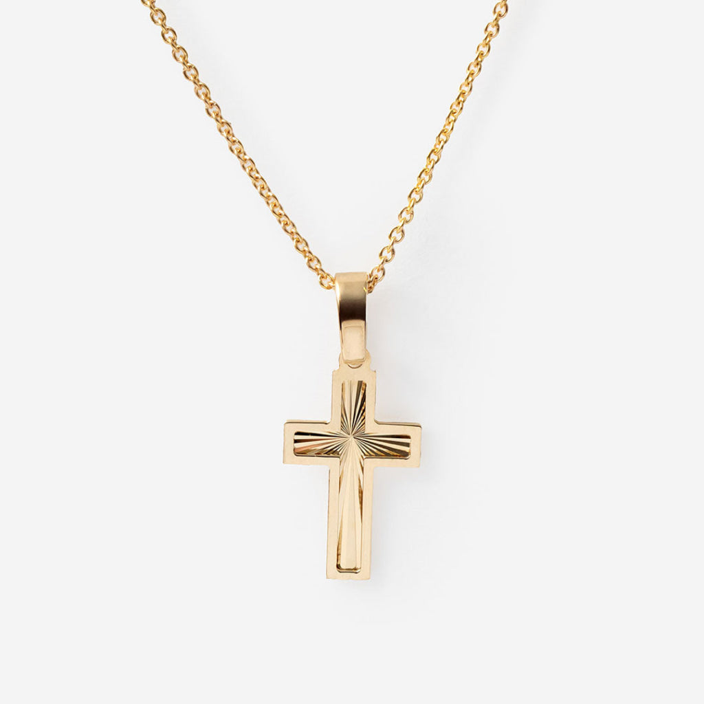 Lumi Tiny Cross Necklace | 14ct Gold