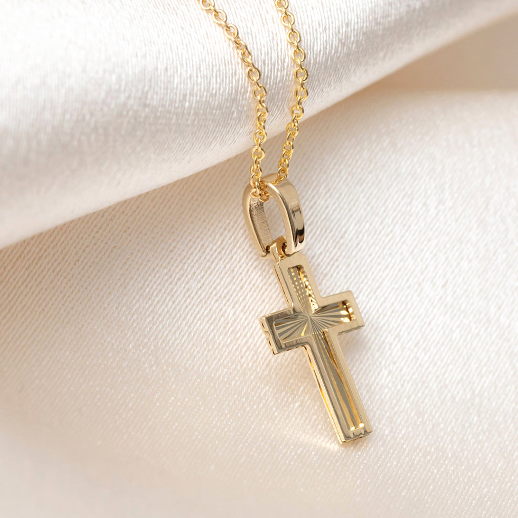 Lumi Tiny Cross Necklace | 14ct Gold