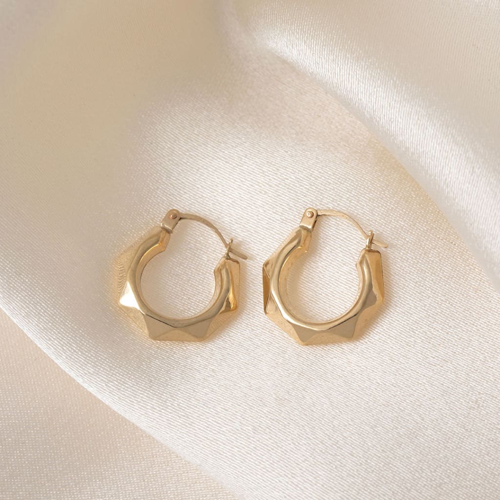 Lunula Hoop Earrings - 10mm | 9ct Gold - Earrings