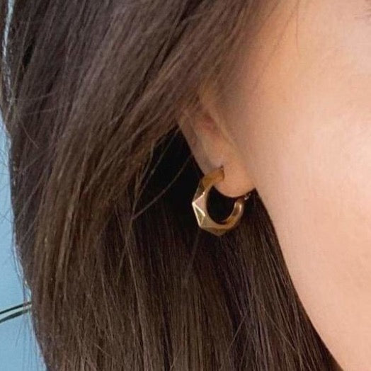 Facet Hoop Earrings - 10mm | 9ct Gold - Earrings