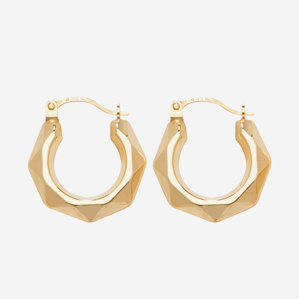 Lunula Hoop Earrings - 10mm | 9ct Gold