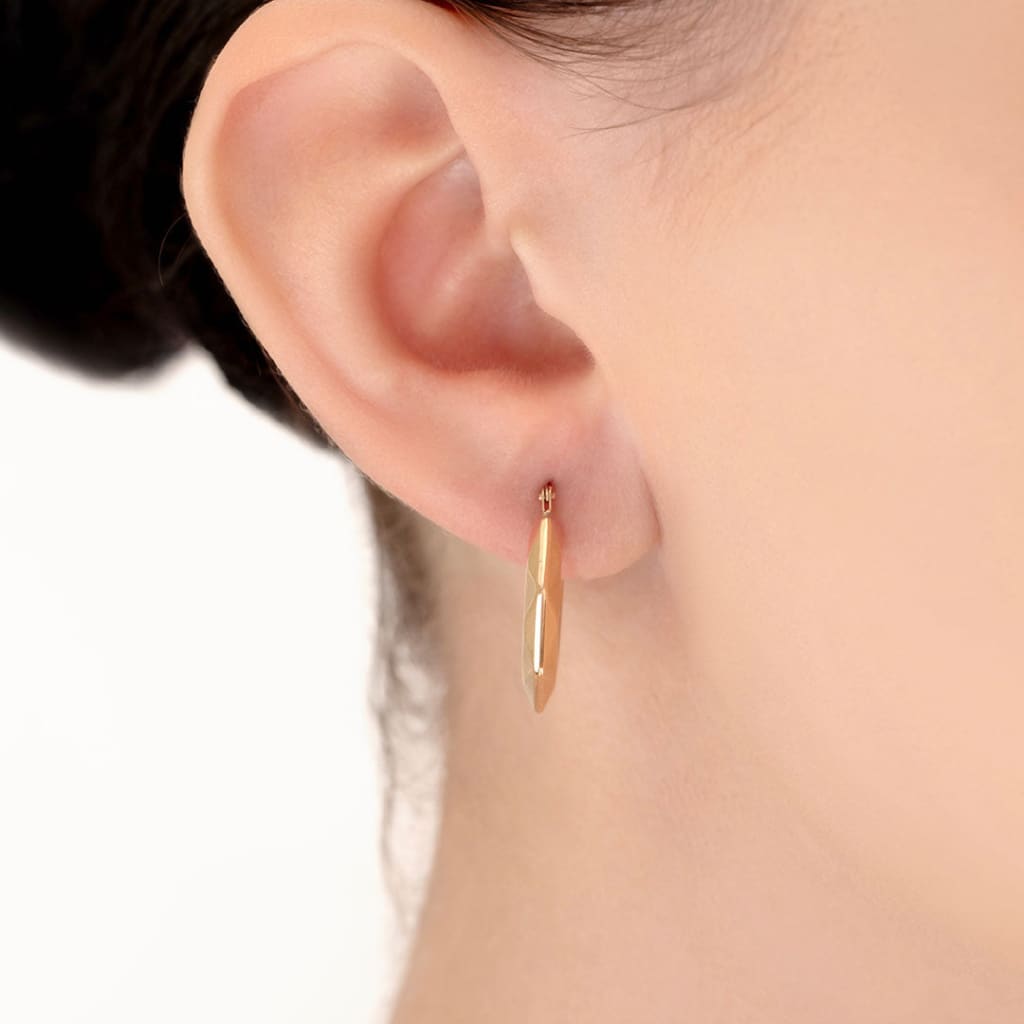 Lunula Hoop Earrings - 15mm | 9ct Gold - Earrings