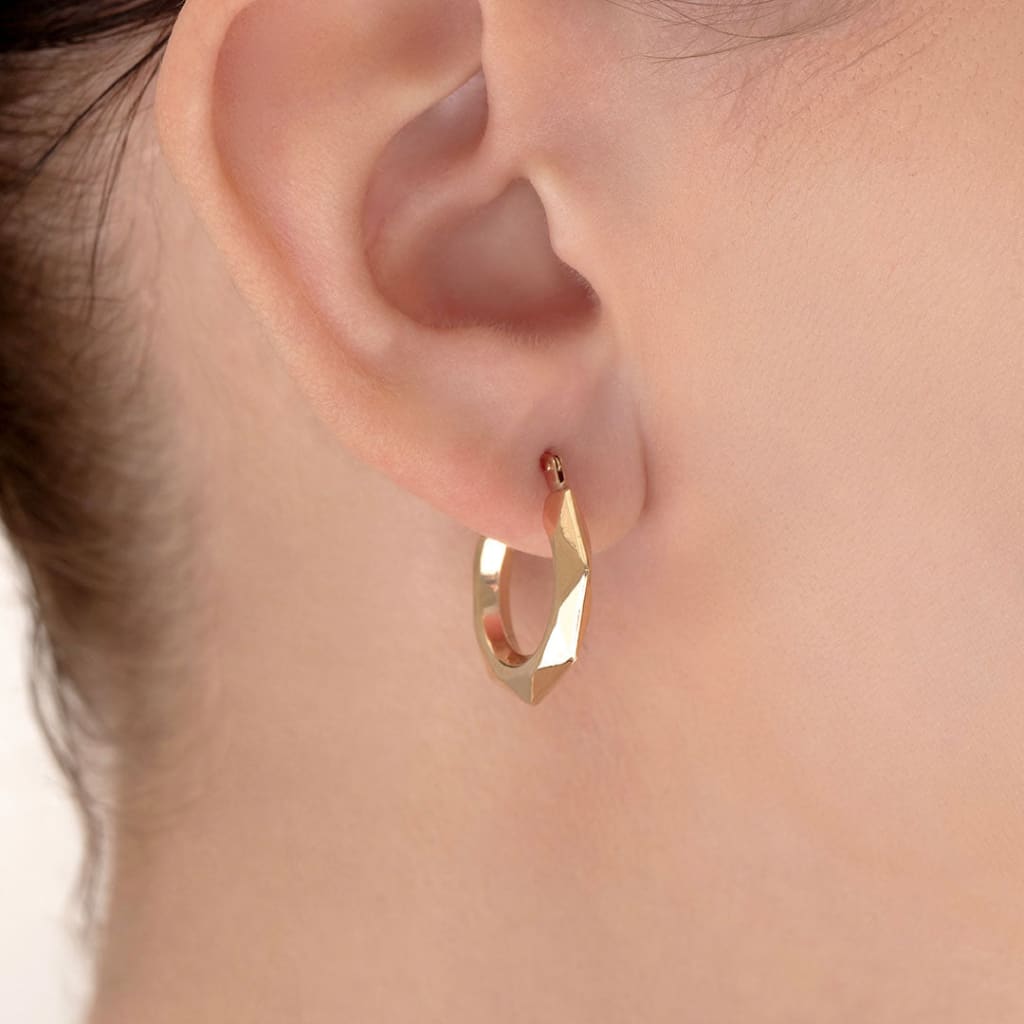 Lunula Hoop Earrings - 15mm | 9ct Gold - Earrings
