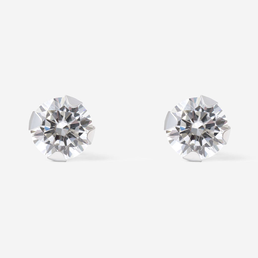 Luxe Sparkle - 4mm Earrings | 9ct White Gold