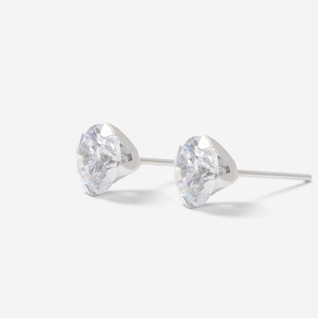 Classic Sparkle - 4mm Earrings | 9ct White Gold - Earrings