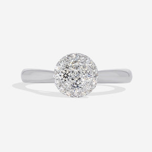 LYRA 0.33ct | Round Halo Diamond Engagement Ring in Platinum