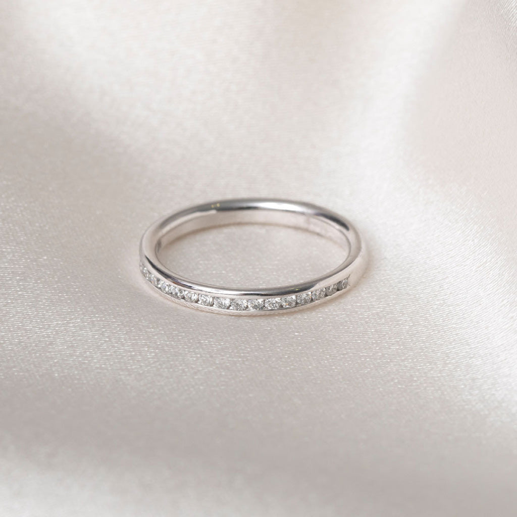 MABEL | Natural Diamond Wedding Ring in 18ct White Gold