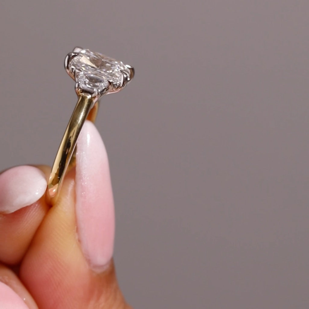 MADRID | Cushion Cut 3-Stone Lab Grown Diamond Set in 18ct