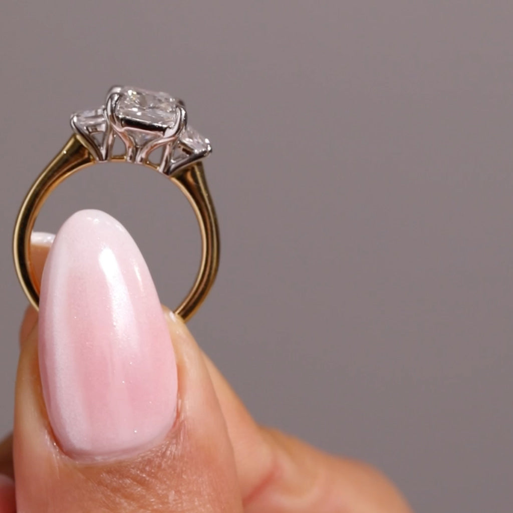 MADRID | Cushion Cut 3-Stone Lab Grown Diamond Set in 18ct