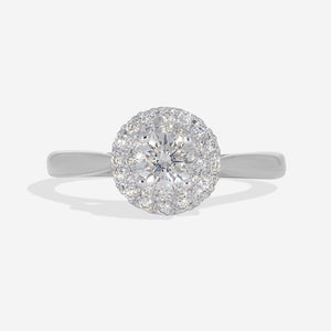 MAE 0.60ct | Round Halo Natural Diamond Engagement Ring in 18ct White Gold