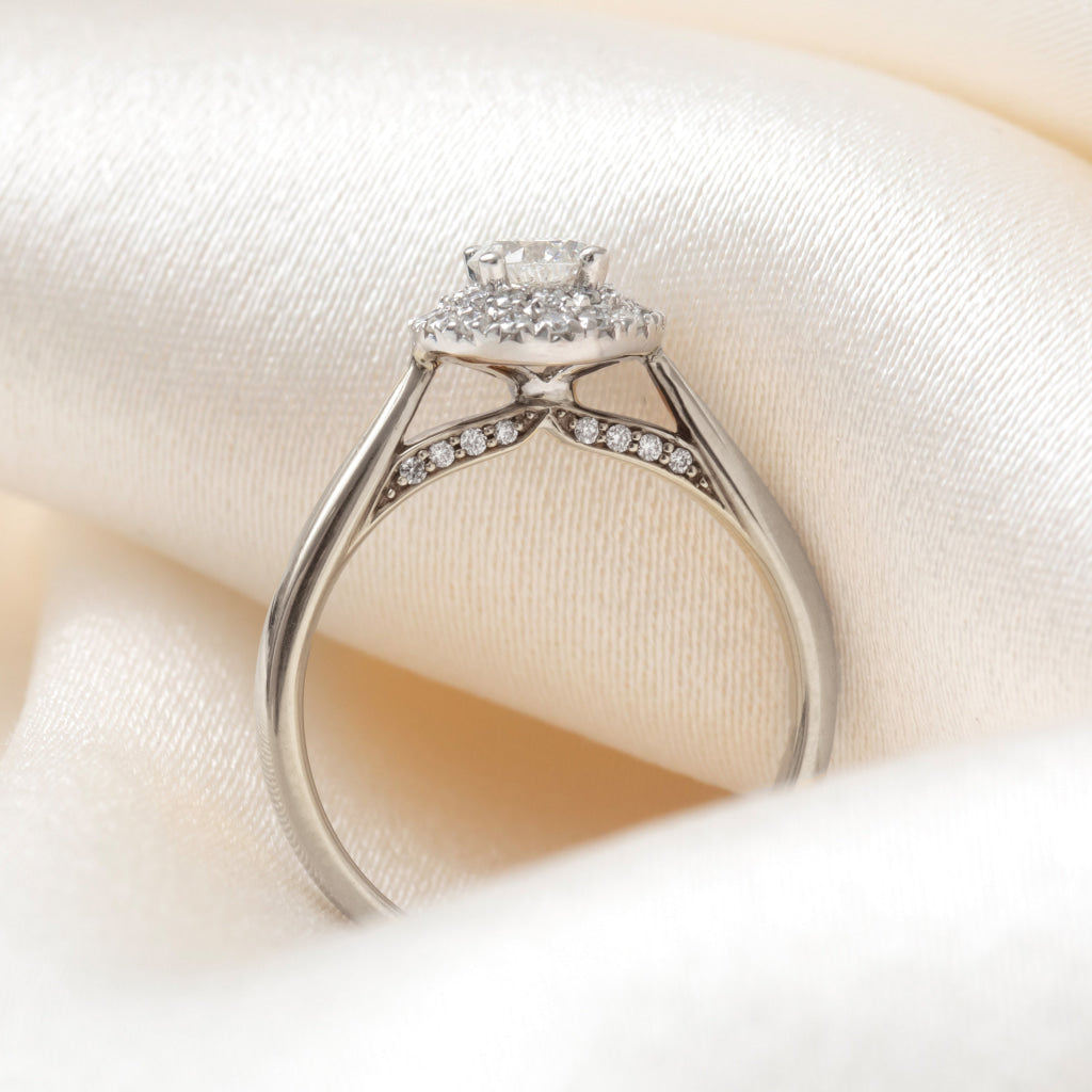MAE 0.60ct | Round Halo Diamond Engagement Ring in 18ct