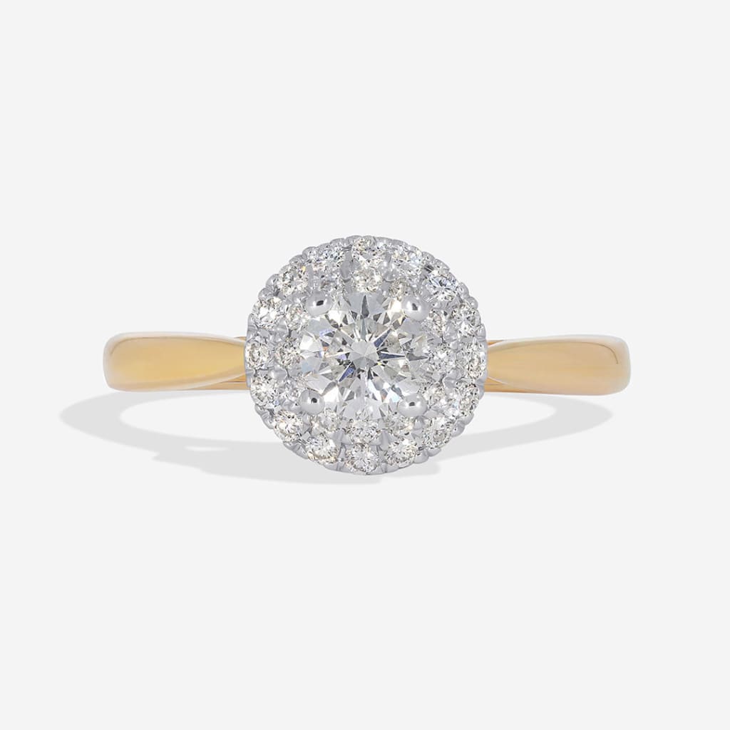 MAE | Round Halo Diamond Set in 18ct Gold 0.58ct - Rings