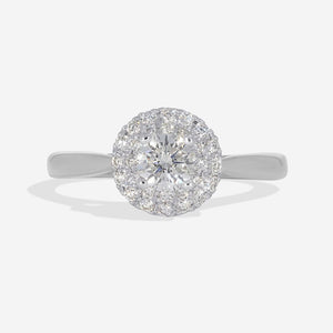 MAE 0.60ct | Round Halo Diamond Engagement Ring in 18ct White Gold