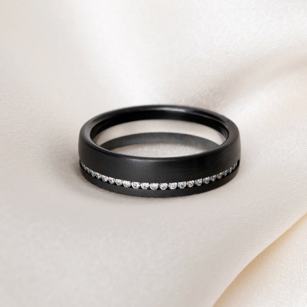 MAGNUS | Men’s Wedding Ring in Zirconium & Platinum - Rings