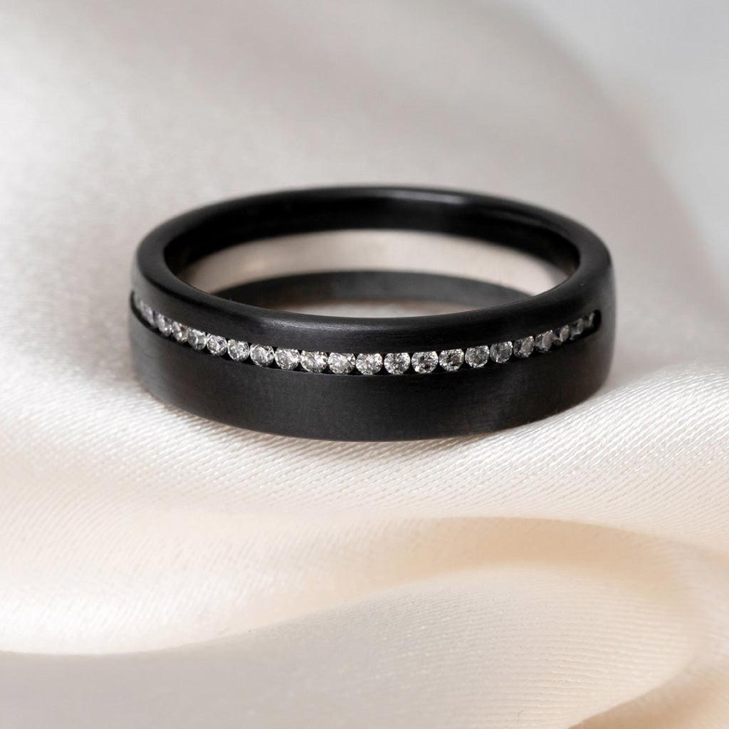 MAGNUS | Men’s Wedding Ring in Zirconium & Platinum - Rings