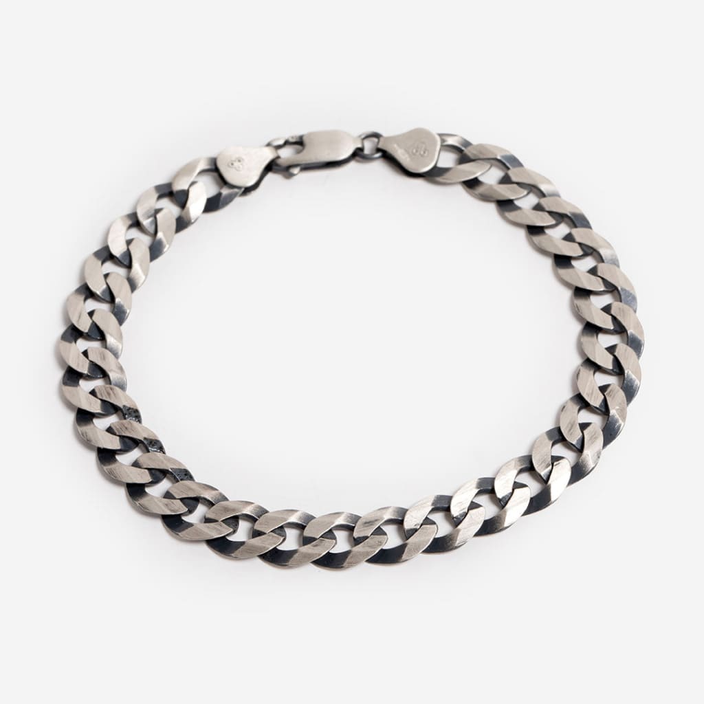 oxidised silver gents bracelet