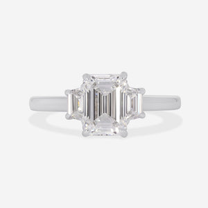 MAINE 1.90ct | Emerald Cut 3-Stone Lab Grown Diamond Engagement Ring in Platinum