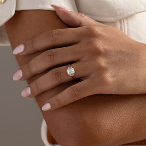 MAINE 1.85ct | Emerald Solitaire Lab Grown Diamond Engagement Ring in 18ct Gold