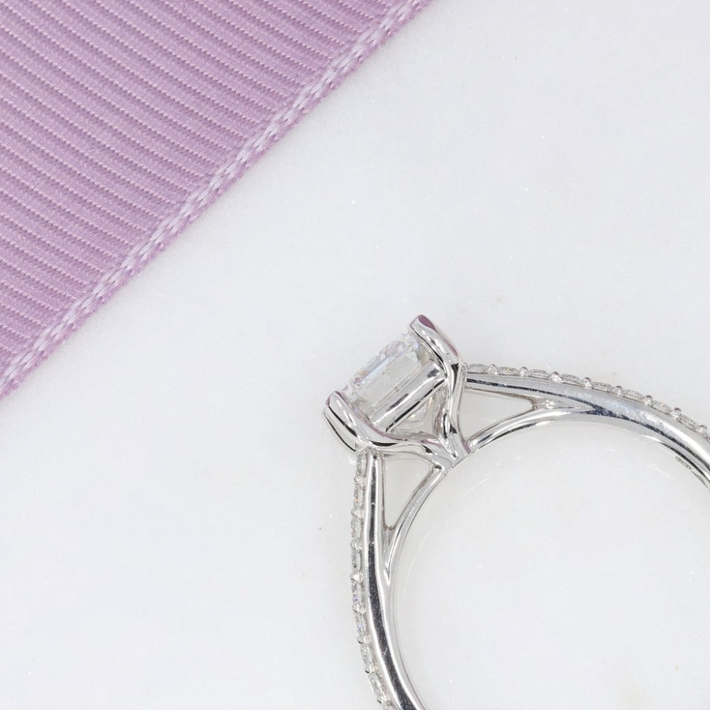 MARGOT - Platinum | Lab Grown Diamond Engagement Ring - Side View