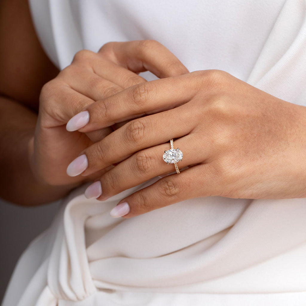 MARILYN 3.25ct | Oval Solitaire Lab Grown Diamond Engagement Ring in 18ct Gold