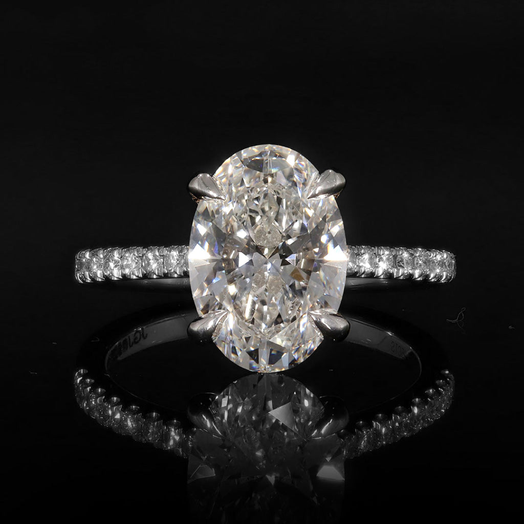 MARILYN | Oval Solitaire Lab Diamond Set in Platinum 3.25ct