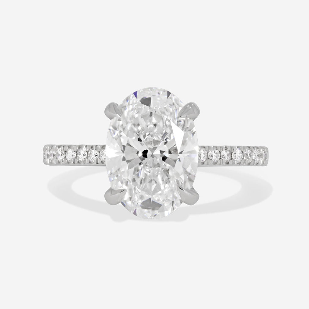Oval Lab grown diamond engagement ring