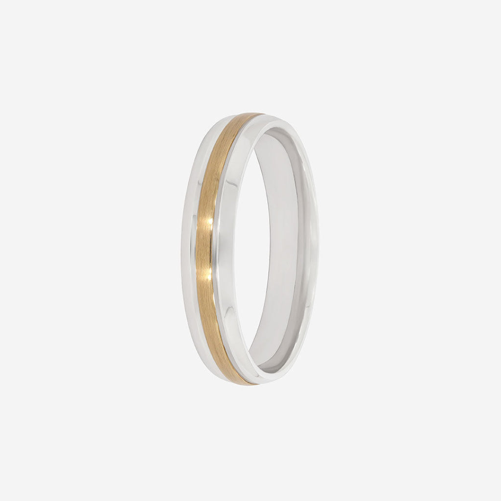Marshall | 9ct Gold 5mm Men’s Two Toned Wedding Ring - Rings